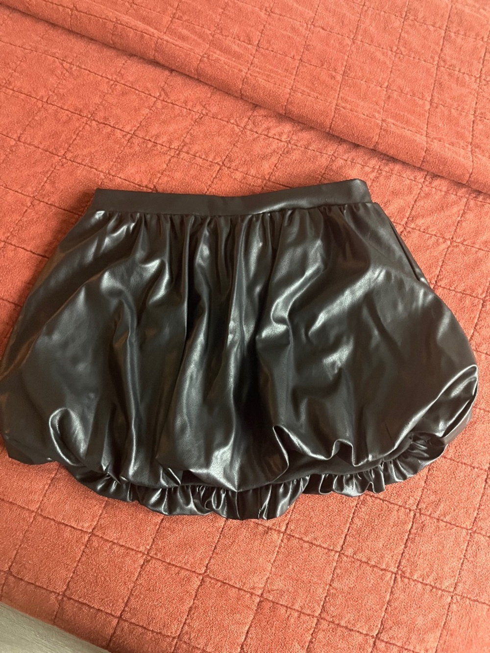 Adorable Leather Bubble Skirt